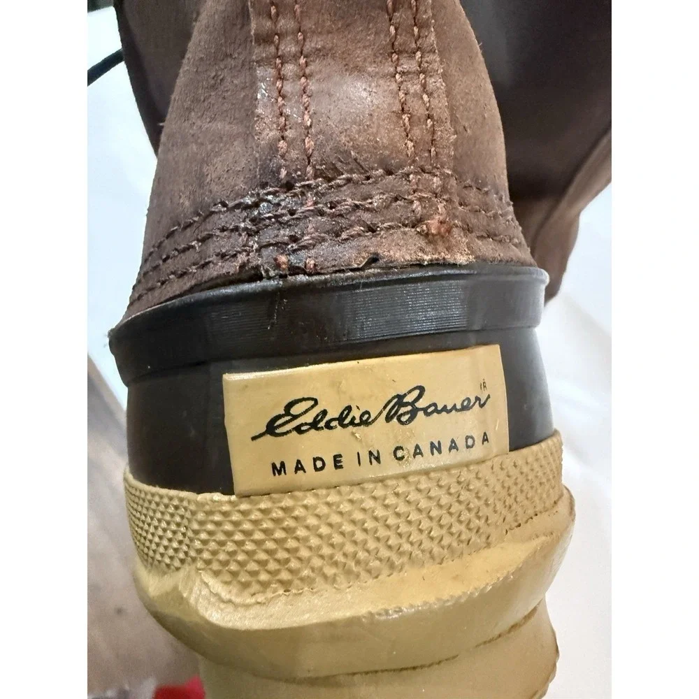 Vintage Eddie Bauer by SOREL Duck Boots Brown Suede Wool Lined Made Canada 6